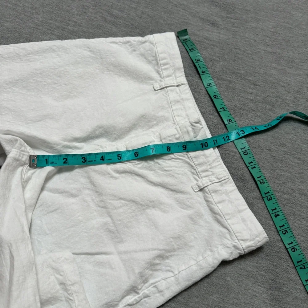 Frank Eileen sz 6 Wexford Linen Cotton Pants Trouser White Wide Leg High Waist - Picture 12 of 13
